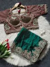 tew Soft fandy Satin Embroidery work saree